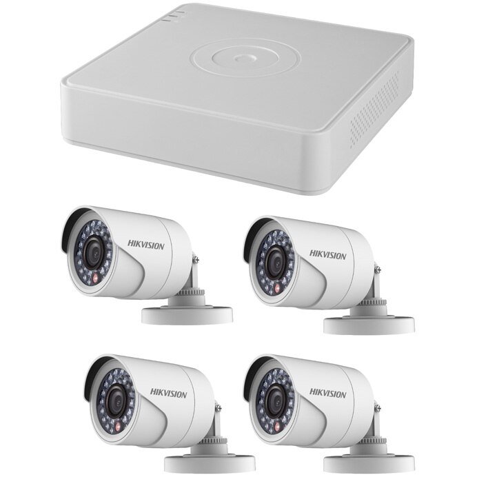 Kit supraveghere Hikvision K1-4CAM7120M, 4 camere 1MP DS-2CE16C0T-IRPF28, DVR DS-7104HGHI-F1S 1buc
