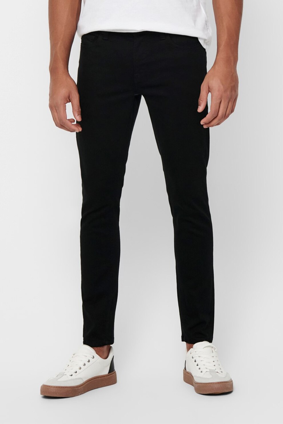 Only & Sons, Blugi skinny cu 5 buzunare, Negru, W32-L32