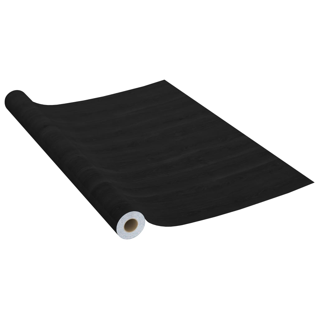 Folie de tapet autoadeziv pentru mobilier vidaXL, PVC, 500 x 90 cm, texturat, Negru