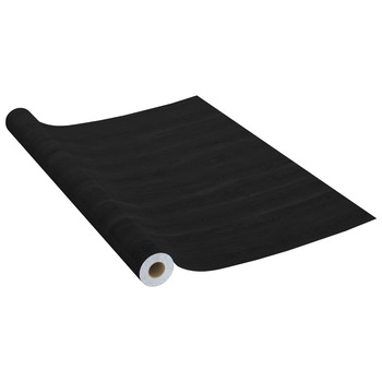 Folie de tapet autoadeziv pentru mobilier vidaXL, PVC, 500 x 90 cm, texturat, Negru Folie de tapet autoadeziv pentru mobilier vidaXL, PVC, 500 x 90 cm, texturat, Negru