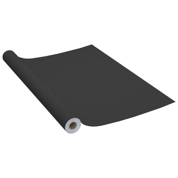 Folie de tapet autoadeziv pentru mobilier vidaXL, PVC, 500 x 90 cm, Negru Folie de tapet autoadeziv pentru mobilier vidaXL, PVC, 500 x 90 cm, Negru