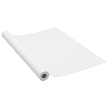 Folie de tapet autoadeziv pentru mobilier vidaXL, PVC, 500 x 90 cm, Alb Folie de tapet autoadeziv pentru mobilier vidaXL, PVC, 500 x 90 cm, Alb