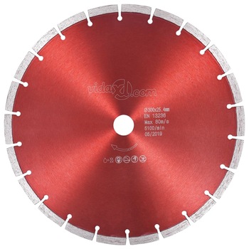 Disc diamantat de taiere, vidaXL, Otel, 300 mm/25.4 mm, 80 m/s, 5100 rpm Disc diamantat de taiere, vidaXL, Otel, 300 mm/25.4 mm, 80 m/s, 5100 rpm