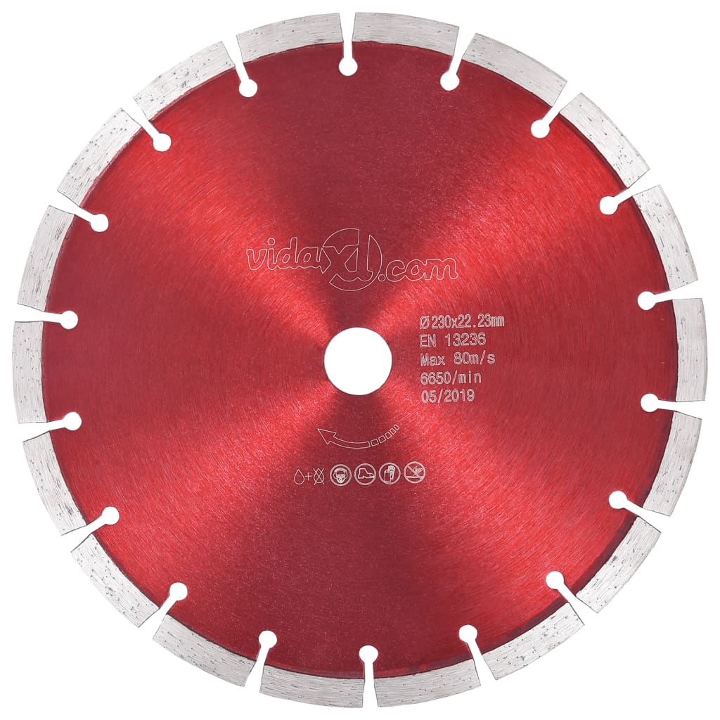 Disc diamantat de taiere, vidaXL, Otel, 230 mm/22.23 mm, 80 m/s, 6650 rpm