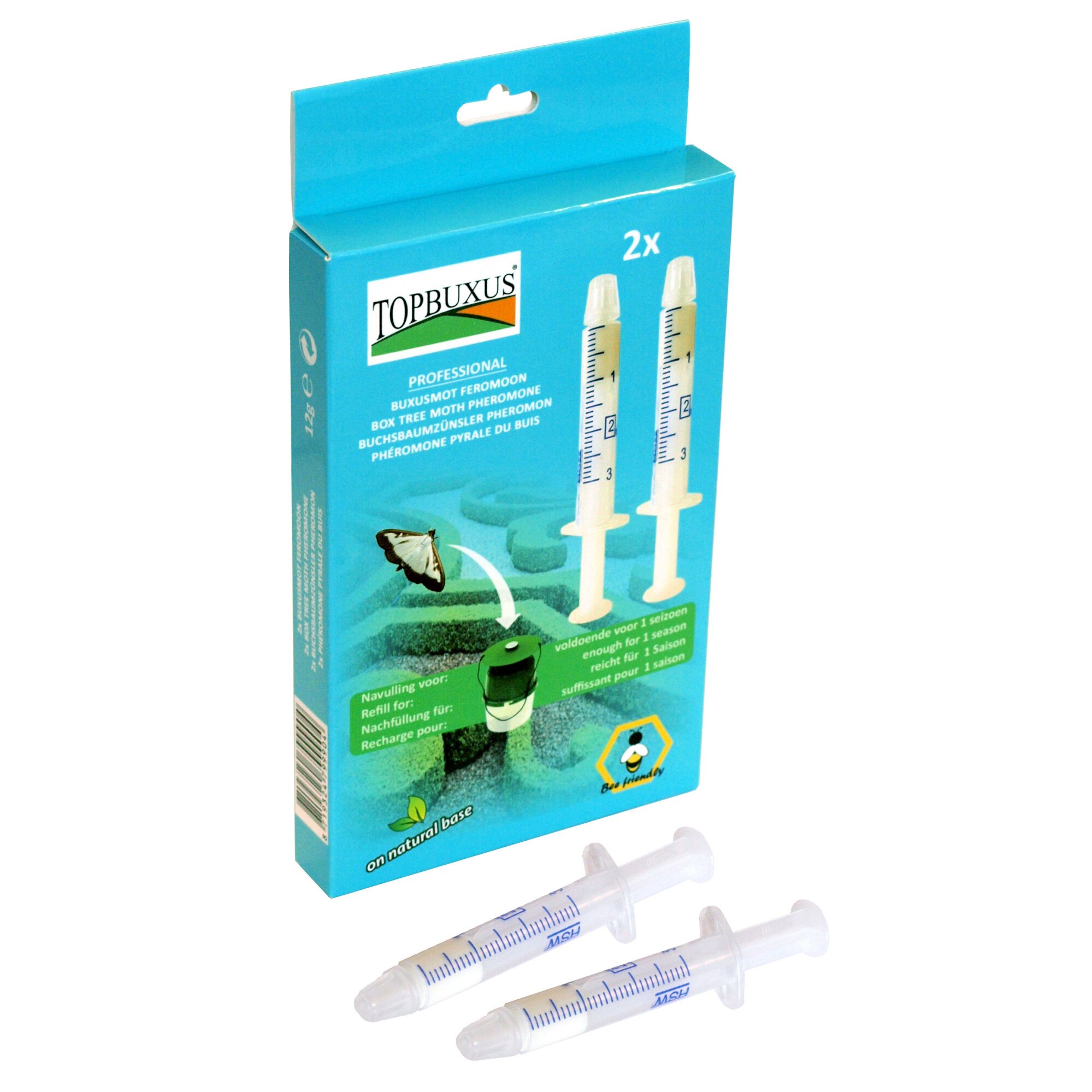 Set 2 seringi pentru capcana molii, TOPBUXUS, Feromon, pentru un sezon, 1 ml