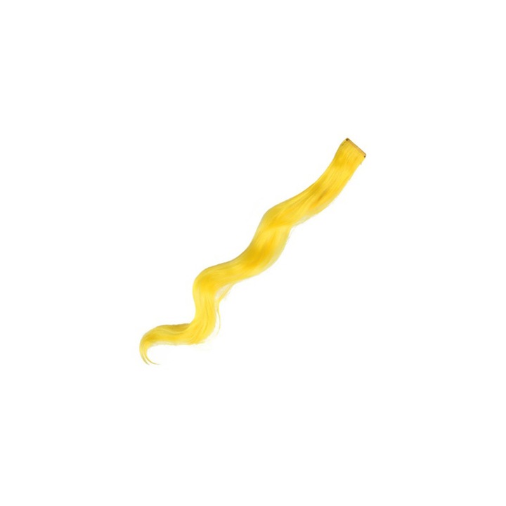Színes póthaj tincsek-hullámos 60cm Neon sárga