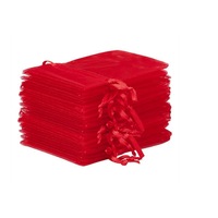 Saculeti organza, 10x15 cm, 25 bucati, Red , OBAGLARGE