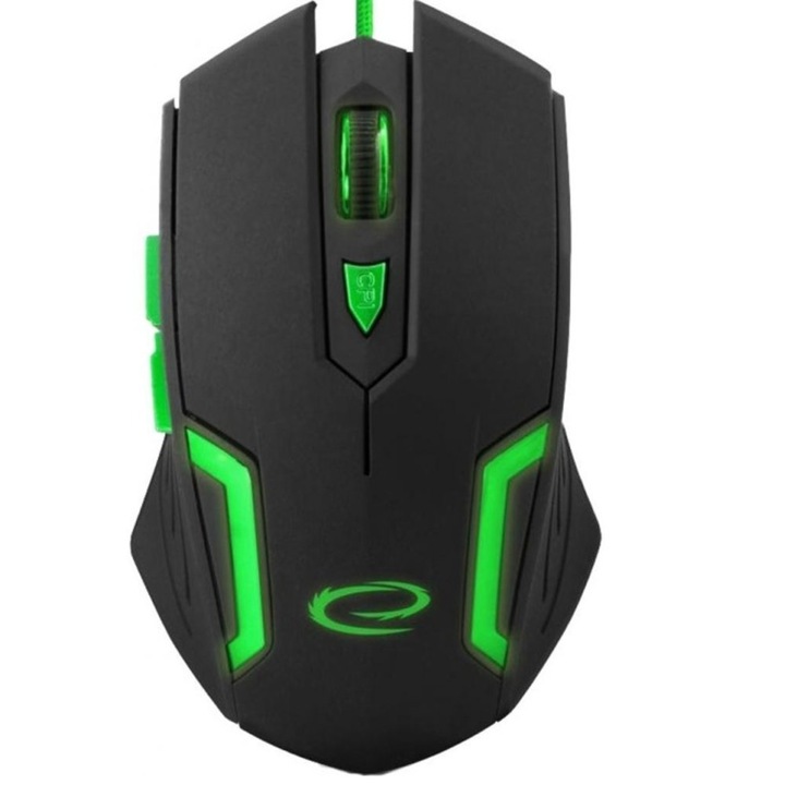 Мишка Esperanza MX205 Fighter (EGM205B), оптична (2400 dpi), гейминг, USB, черна