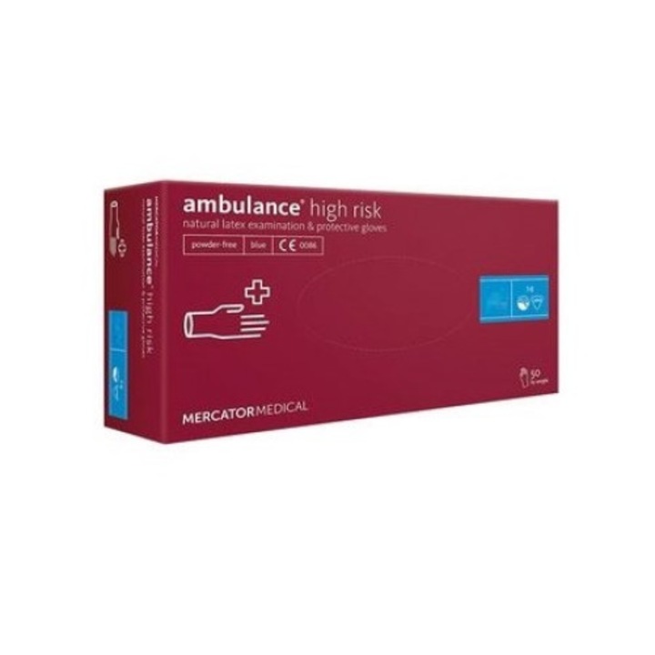 Latex púdermentes kesztyű, Mercator Medical, 50 darab / doboz, S méret