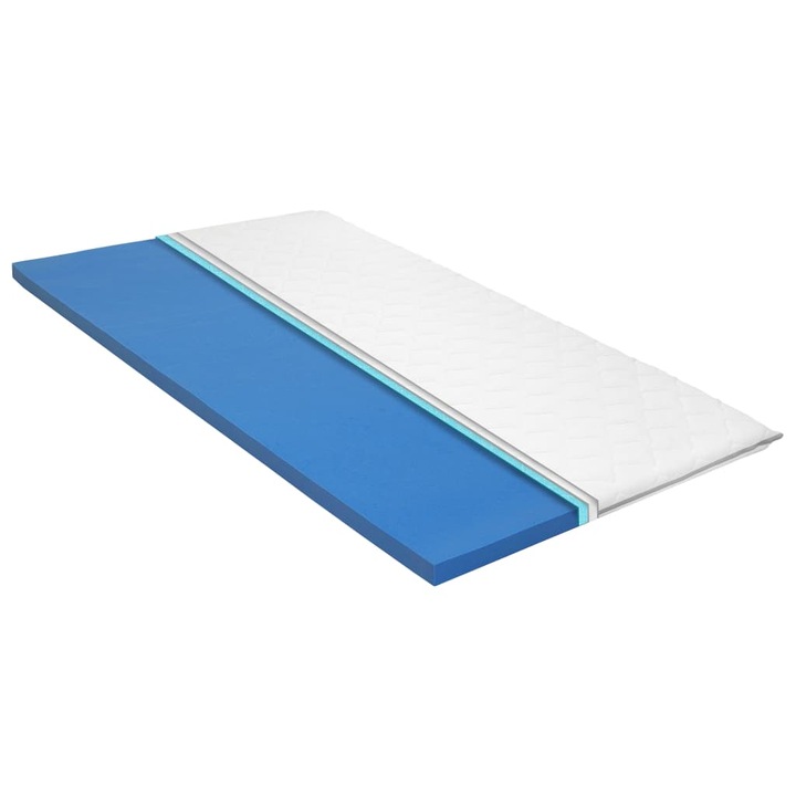 Saltea Memory Foam Visco, Zakito Europe, 120x200x6 cm, Alb/Albastru