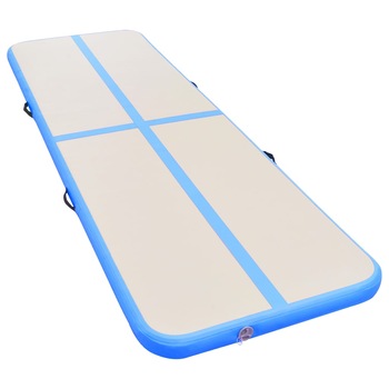 Saltea gonflabila cu pompa pentru gimnastica, vidaXL, PVC, 600 x 100 x 10 cm, Albastru Saltea gonflabila cu pompa pentru gimnastica, vidaXL, PVC, 600 x 100 x 10 cm, Albastru