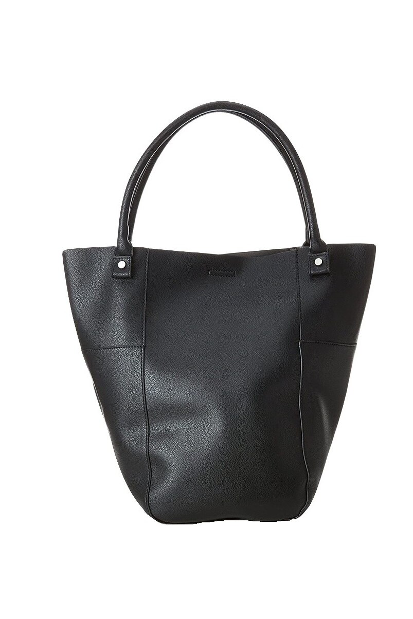 Geanta, Pieces, Negru, Piele ecologica, 43 x 34