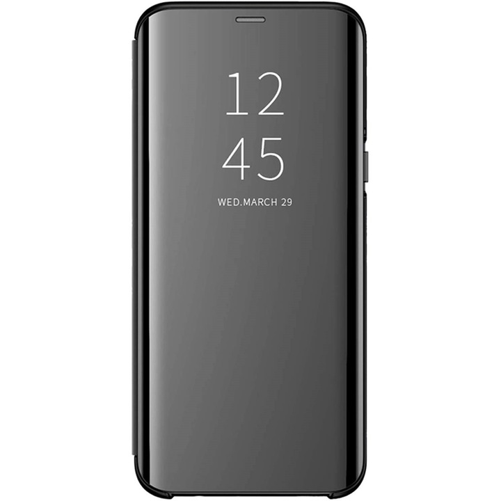 Husa Protectie Flip Cover, Clear View, Mirror, Stand, compatibila cu Samsung Galaxy A20e