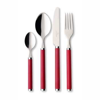 Set tacamuri 24 piese, Villeroy & Boch, Play!, inox, rosu Set tacamuri 24 piese, Villeroy & Boch, Play!, inox, rosu