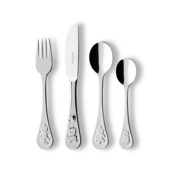Set tacamuri copii 4 piese, Villeroy & Boch, Teddy Children Cutlery, inox Set tacamuri copii 4 piese, Villeroy & Boch, Teddy Children Cutlery, inox