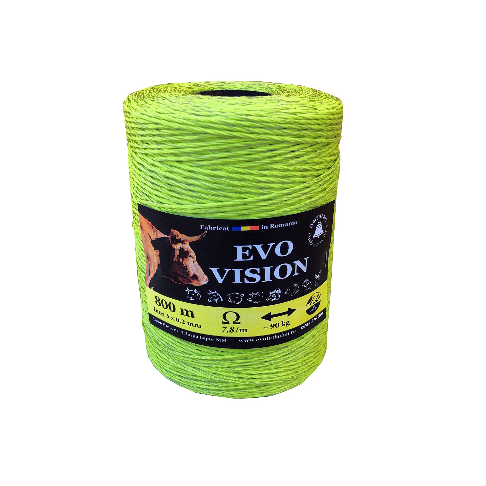 Fir gard electric Evo Vision 800 m, SS 3 x 0.20 mm, 90 kg, 7.8 Ω/m