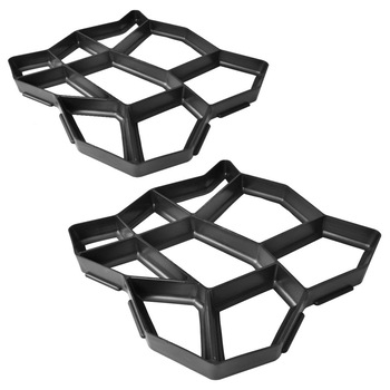 Set 2 matrite pavaj de gradina, vidaXL, Plastic, 42 x 42 x 4 cm, Negru Set 2 matrite pavaj de gradina, vidaXL, Plastic, 42 x 42 x 4 cm, Negru