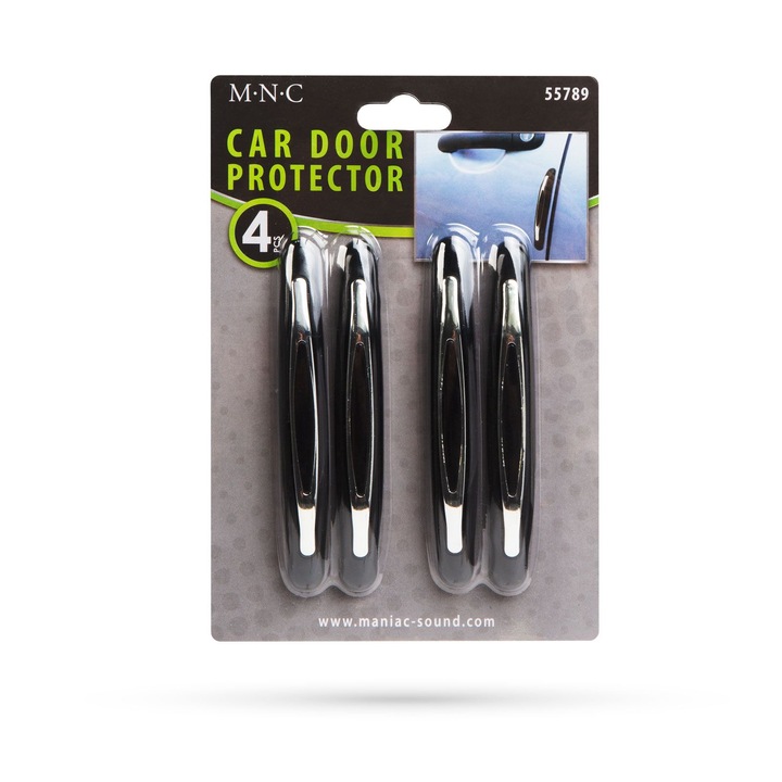 Univerzális ajtóélvédő - gumi, krómozott - 4 db / csomag