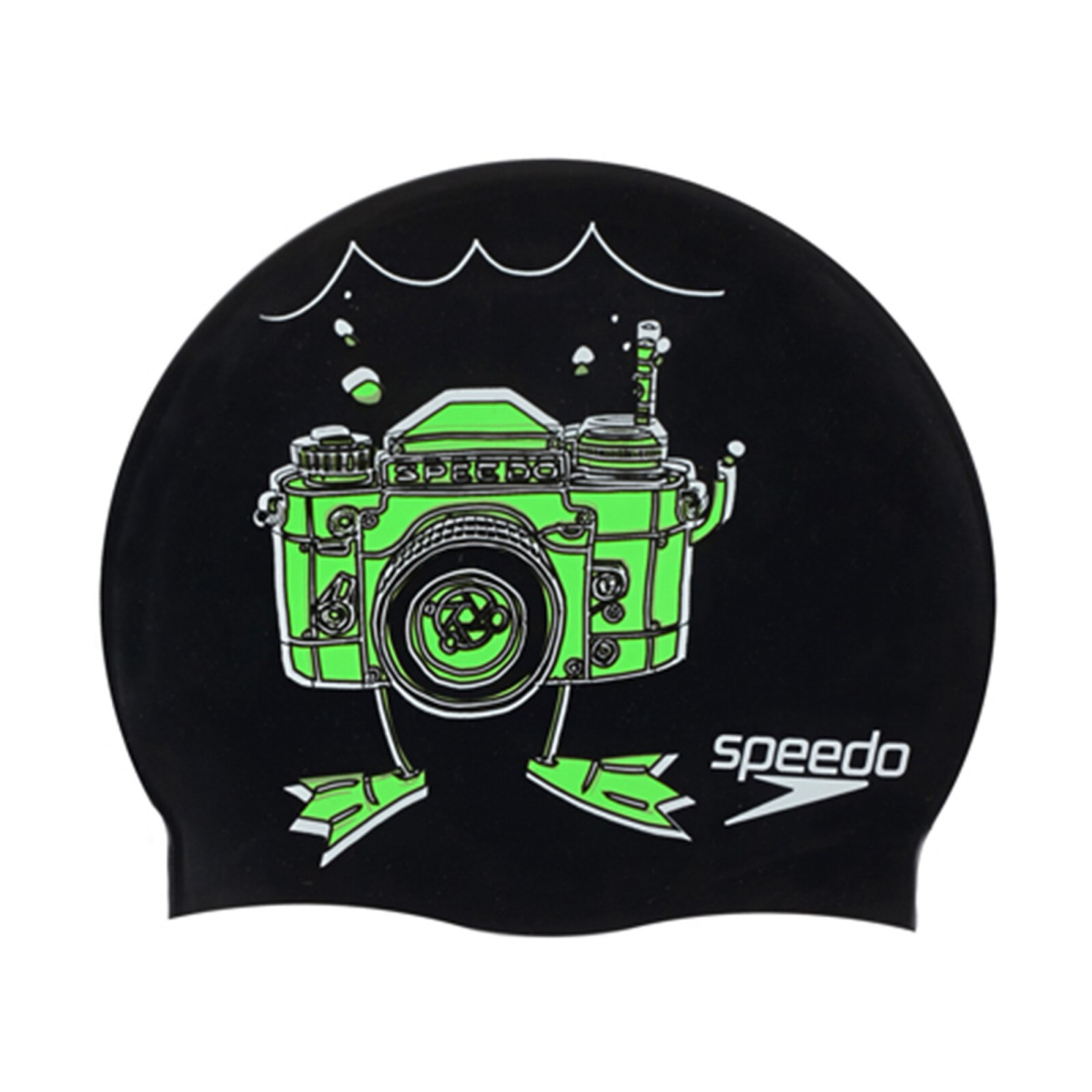 Casca inot copii Slogan print Grafic, negru