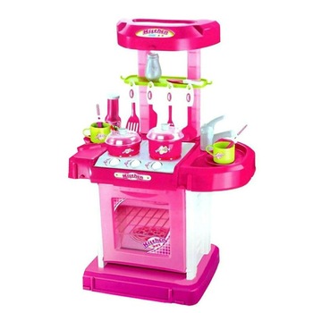 Bucatarie multifunctionala roz electrica cu cuptor, plita si accesorii pentru bucatarie, are lumini si sunet, pentru copii + 3 ani Bucatarie multifunctionala roz electrica cu cuptor, plita si accesorii pentru bucatarie, are lumini si sunet, pentru copii + 3 ani