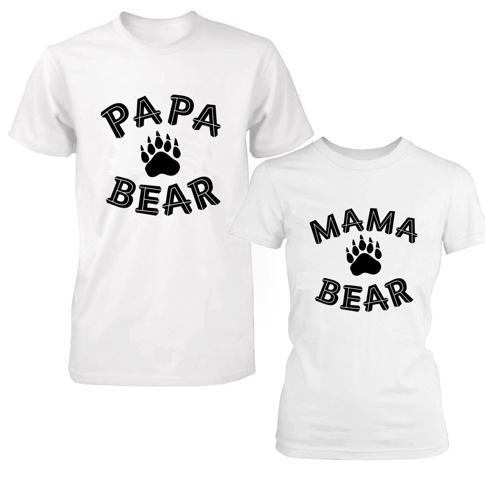 Комплект тениски за двойка, "Мечешка двойка", бял, L - eMAG.bg