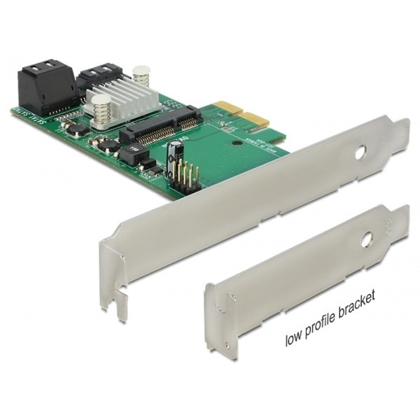PCI Express cu 3 x SATA 6 Gb/s Hybrid + 1 x mSATA, Delock
