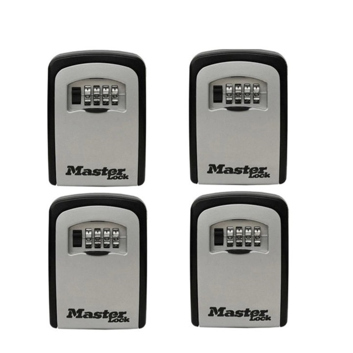 Set 4 cutii cu cifru pentru Chei Master Lock 5401EURD, cifru mecanic, 115 x 85 mm , metal