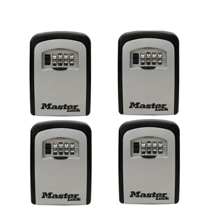 Set 4 cutii cu cifru pentru Chei Master Lock 5401EURD, cifru mecanic, 115 x 85 mm , metal