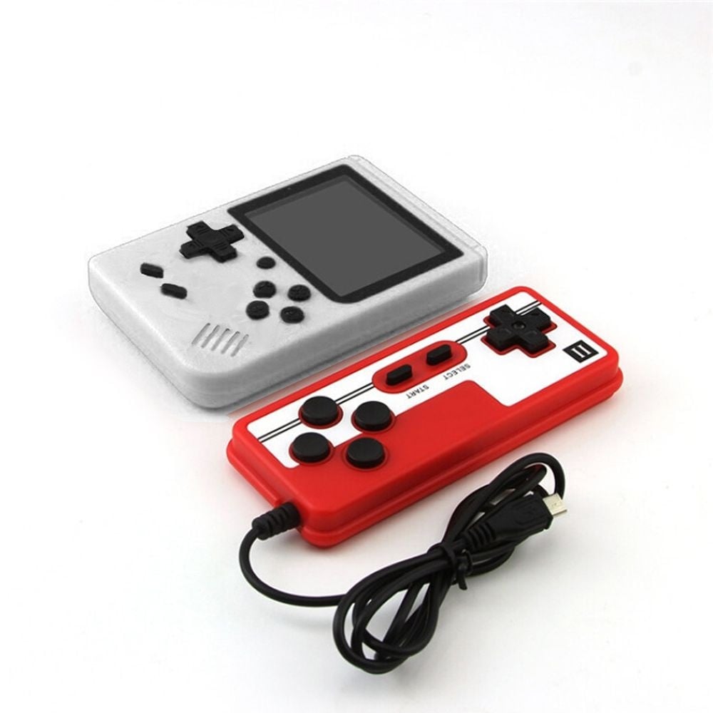 Mini consola portabila Rantime, 400 jocuri, 2 jucatori, Alb