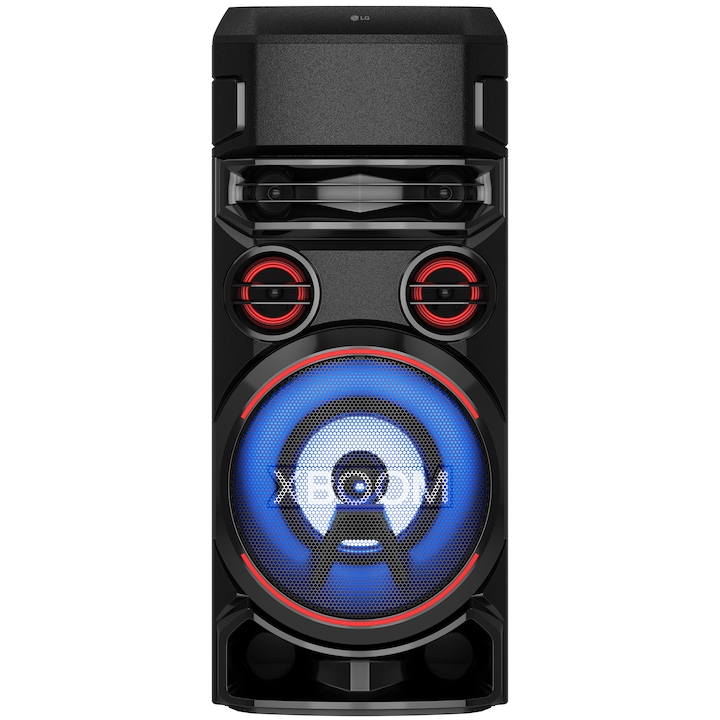 LG XBOOM RN7 Hangrendszer, Bluetooth, Dual USB, Optikai, Karaoke Creator, Party Lightning, Double Bass-Boost, Fekete
