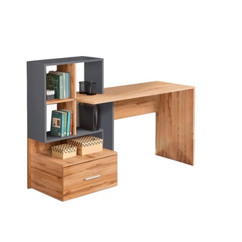 Birou HM Grosso stejar wotan - gri antracit 149 x 105 x 50 cm Birou HM Grosso stejar wotan - gri antracit 149 x 105 x 50 cm