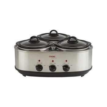 Oala Electrica Cooks Professional Triple Slow Cooker G2893, 3 Oale de 1.2 Litri, Control Temperatura Independent, Vase Ceramica Oala Electrica Cooks Professional Triple Slow Cooker G2893, 3 Oale de 1.2 Litri, Control Temperatura Independent, Vase Ceramica