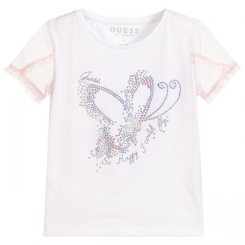 Tricou fete Guess, cu paiete, Roz pal Tricou fete Guess, cu paiete, Roz pal