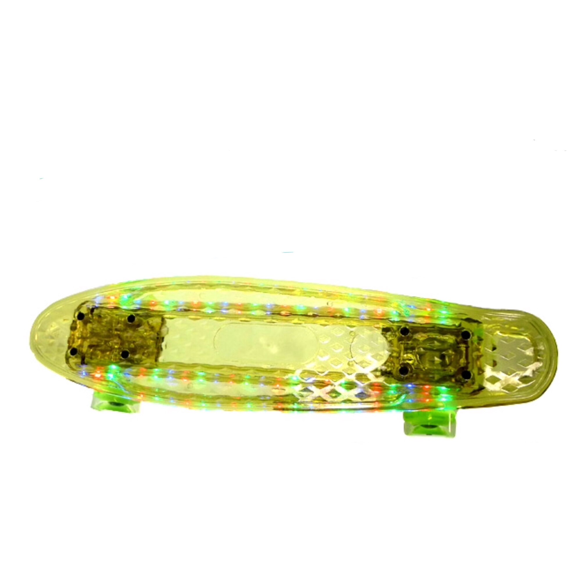 Penny board placa transparenta luminata verde