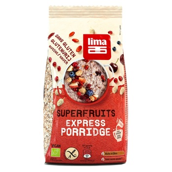 Porridge Express cu superfructe fara gluten bio 350g Porridge Express cu superfructe fara gluten bio 350g