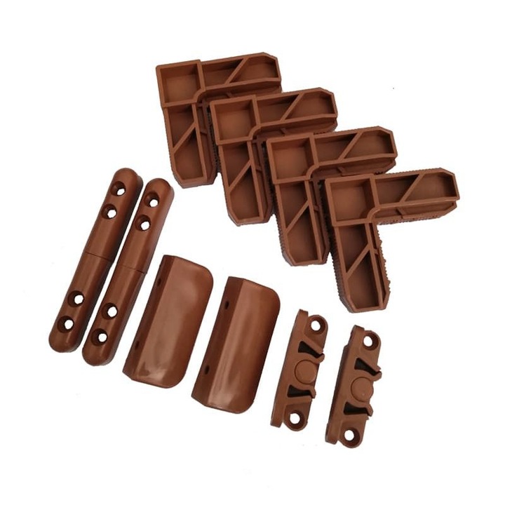 Set accesorii plase, balama, clips, maner, coltar, Kamat, Stejar Auriu