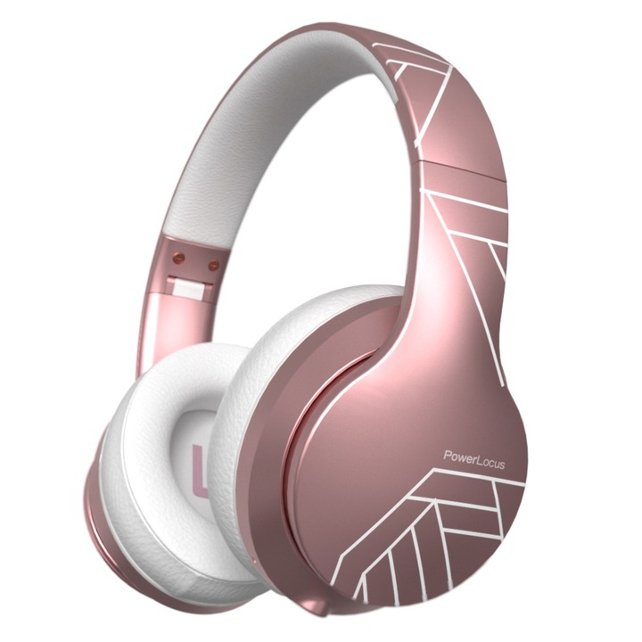 Безжични Bluetooth Слушалки PowerLocus P6, Розово Злато Мат