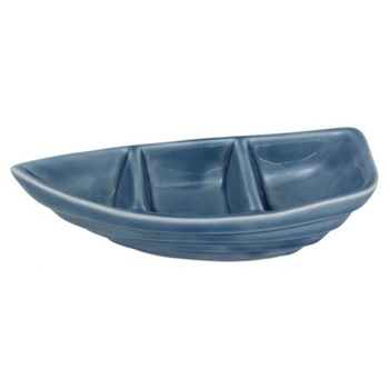 Bol de masa Sea Club, dolomita, albastru, model cu barca, 14,5x6,5x4,5cm Bol de masa Sea Club, dolomita, albastru, model cu barca, 14,5x6,5x4,5cm