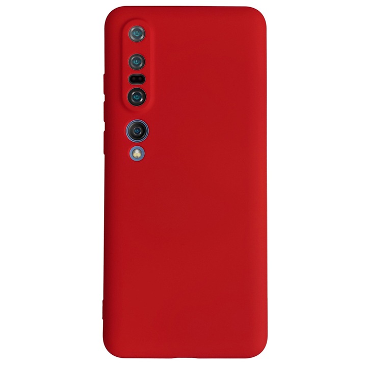 Капак за Xiaomi Mi 10 Pro, SILKASE, червен цвят, мек силикон