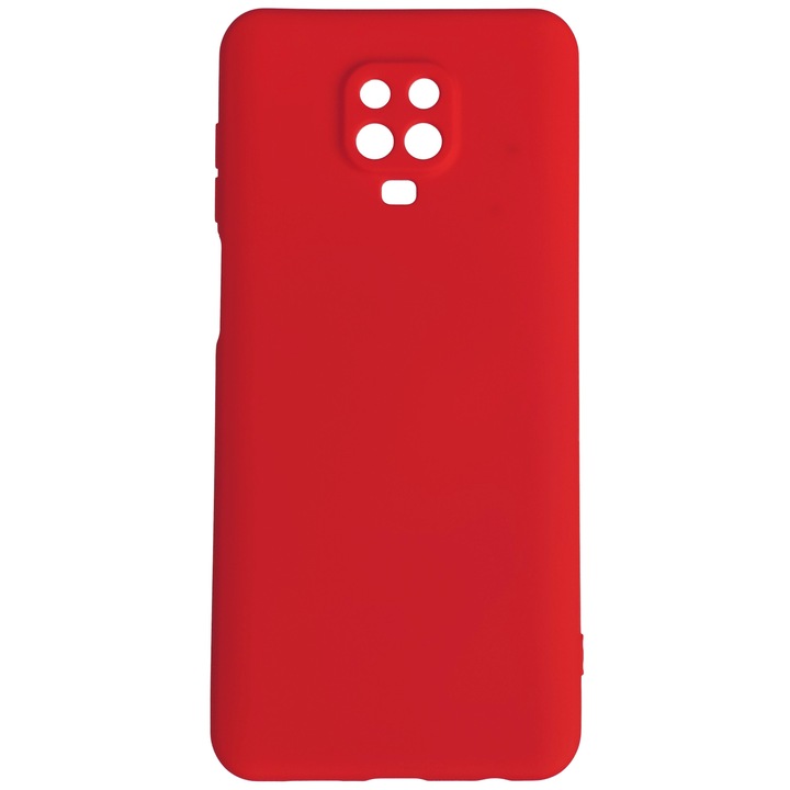 Кейс за Xiaomi Redmi Note 9 Pro Max, SILKASE, червен цвят, мек силикон