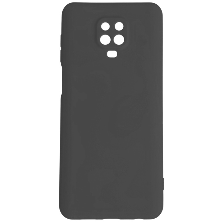 Xiaomi Redmi Note 9 Pro Max tok, SILKASE, fekete színű, puha szilikon