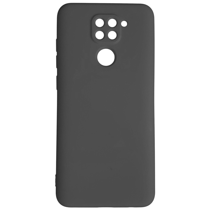 Huzat Xiaomi Redmi Note 9-hez, SILKASE, fekete színű, puha szilikon