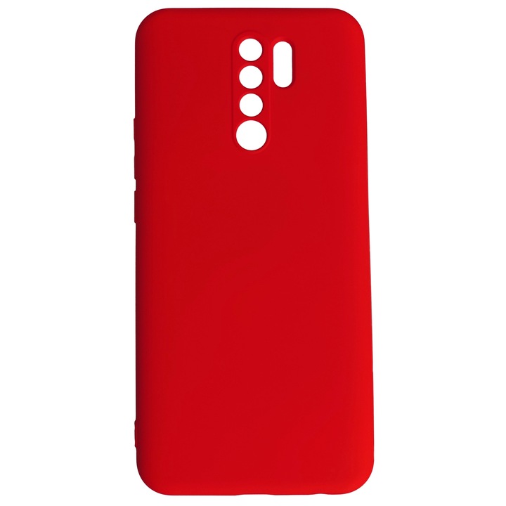 Кейс за Xiaomi Redmi 9, SILKASE, червен цвят, мек силикон