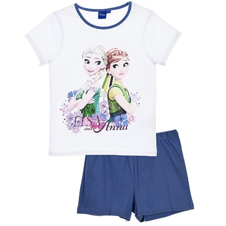Pijama maneca scurta Frozen 5402, Alb/Mov