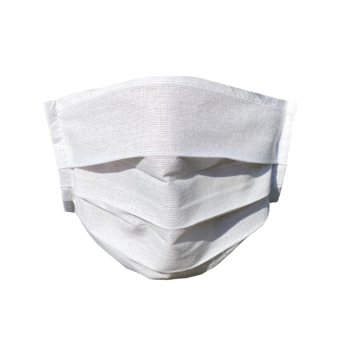 Set 25 masti protectie reutilizabile, bumbac, un strat, asigura o buna respiratie, albe