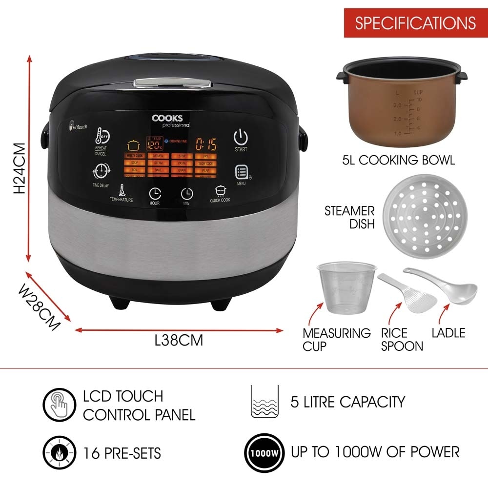 Multicooker Digital 16 in 1 Cooks Professional G4392, Capacitate 5