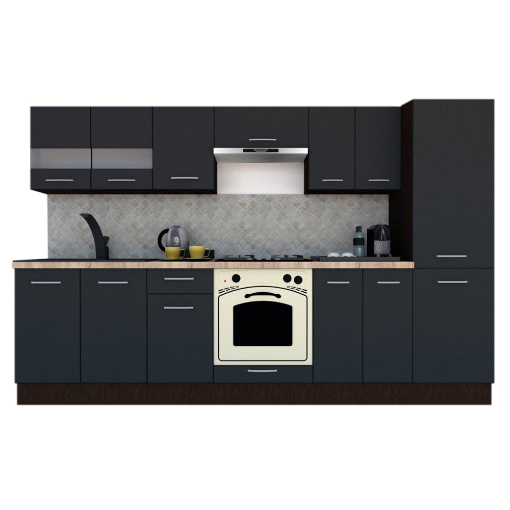 Set Bucatarie Marina New 290 4B1, Wenge / Decor 0164, 290 x 195,5 x 60 cm