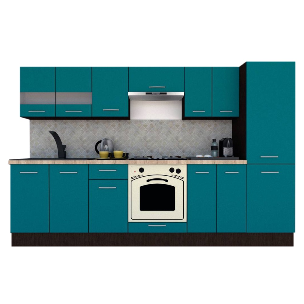 Set Bucatarie Marina New 290 4B1, Wenge / Decor 0245, 290 x 195,5 x 60 cm