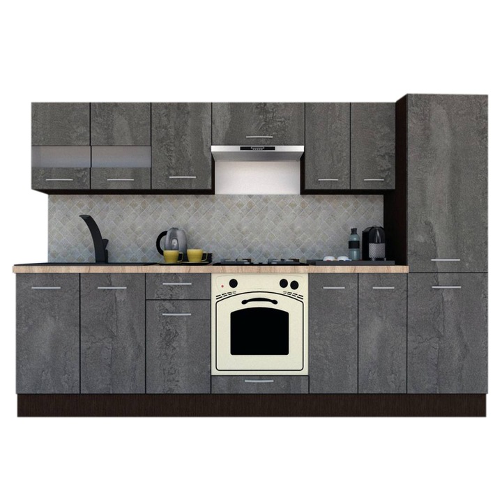 Set Bucatarie Marina New 290 4B1, Wenge / Decor K352, 290 x 195,5 x 60 cm