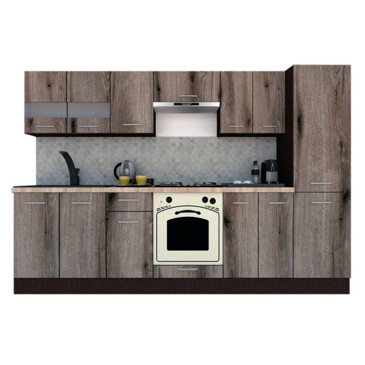 Set Bucatarie Marina New 290 4B1, Wenge / Decor K366, 290 x 195,5 x 60 cm